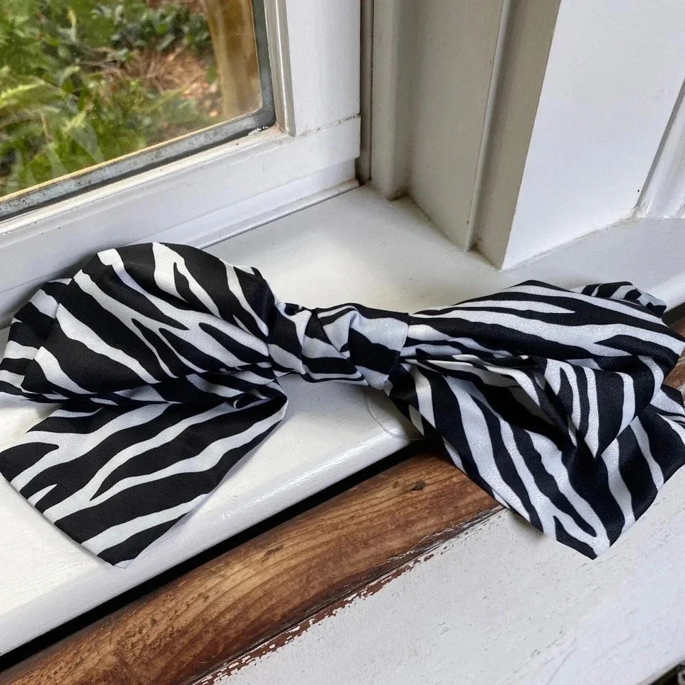 Anthropologie Zebra Print Hair Bow Barrette